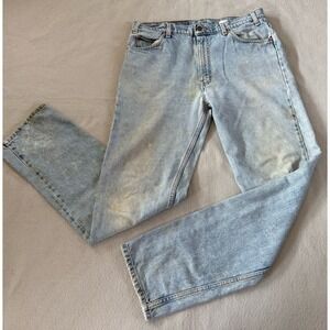 Levis 505 Orange Tab Jeans 36x36 Distressed Light Wash Straight VTG 90s Grunge